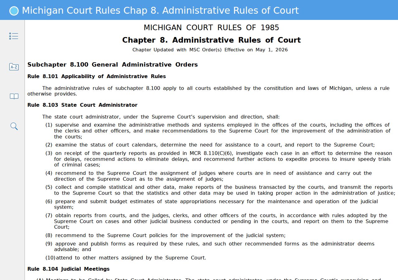 St. Joseph County court records access under Michigan Court Rule 8.119