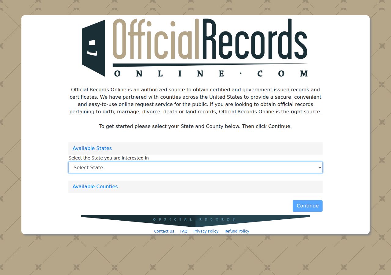 Online ordering service for St. Joseph County certified marriage records